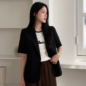 [클라비스] 베이직 반팔 테일러드 자켓_CVJKG2501M