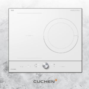 쿠첸 CIR-CW30KD0B1 화이트 쇼트 상판 3구 인덕션 전기 레인지 빌트인 쿡탑