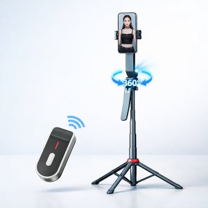 셀카봉 삼각대 AI 자동추적 360도 회전 블루투스 리모컨 1.8m