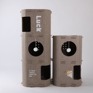 부스러기 없는 고양이 스크레쳐 2층 / 3층 보드 타워