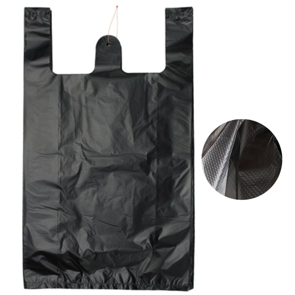 시장 용 100장얇은 비닐 검정 봉투 특대 38X45cm 손잡이 봉다리 니루