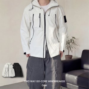 남자바람막이자켓 남성 투웨이지퍼 고프코어 윈드브레이커