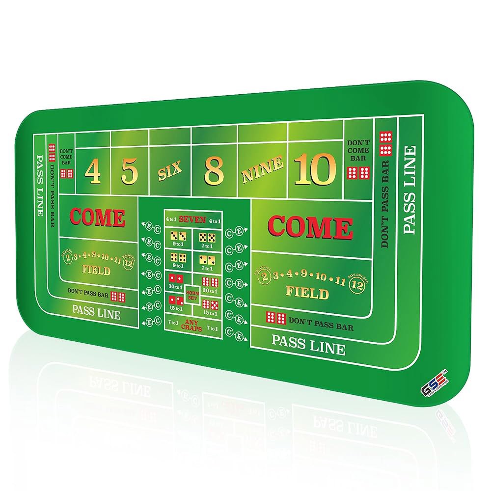 GSE 게임 및 스포츠 전문가 70인치 X 35인치 카지노 크래프 테이블 상판 레이아웃 5 Card Game Layout Mat