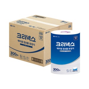 크리넥스 물에잘녹는 에어셀 점보롤 스탠다드 300m 4x4팩 총16롤 대용량 업소용 벌크