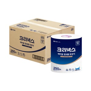 크리넥스 에어셀 점보롤 프리미엄 250m 3x4팩 총12롤 대용량 호텔용 물에잘녹는 휴지