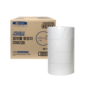 세이브 점보롤 250m(2겹) 4x4팩 16롤 대용량 업소용 벌크 식당용