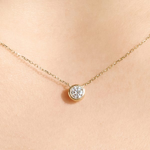 랩다이아목걸이 모이사나이트 1부 2부 베젤 우물 다이아 목걸이 14K 18K