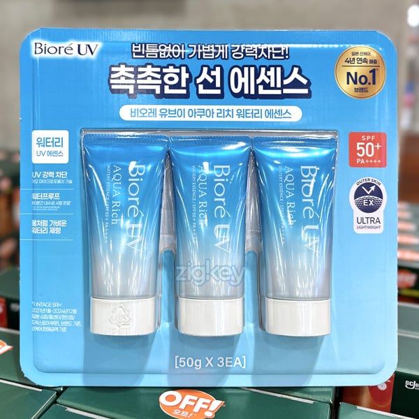 비오레 선크림 아쿠아리치 일본 워터프루프 수분 선세럼 선로션 대용량