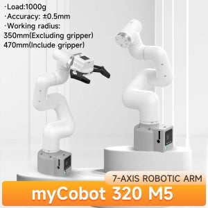 myCobot 320 M5 로봇 팔 7DOF 협동 1KG 하중 지원 APP 제어 ROS2 시뮬레이션 Python C JavaScript 프로그래밍