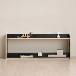 리트리 키즈 교구장 반원 책장 낮은 책장 아기 유아 어린이 1200mm, 1단, 블랙