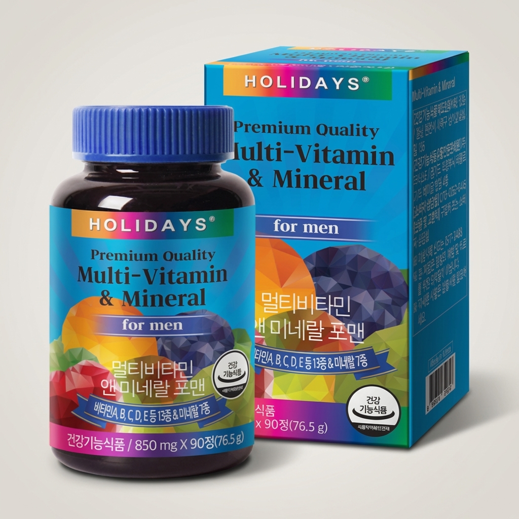 <b>홀리데이즈</b> 멀티비타민 앤 미네랄 850mg 90정 1개