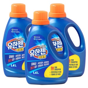 유한젠 산소계표백제 액체형 용기 1.4L, 3개