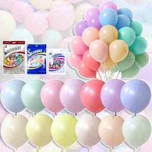 벌룬 12인치 마카롱톤 100P 봉지 라운드 고무풍선 파티 장식 이벤트 행사 생일 기념일
