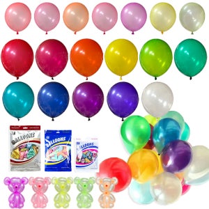 벌룬 10인치 크리스탈&형광톤 100P 봉지 라운드 고무풍선 파티 이벤트 행사 생일 축제