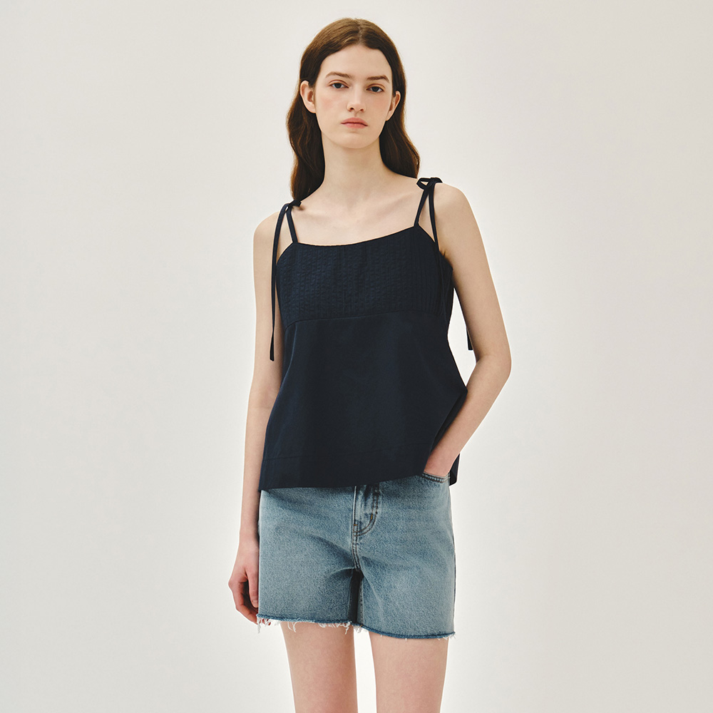 [마리떼프랑소와저버] W PINTUCK CAMISOLE BLOUSE dark navy
