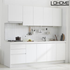 로홈 싱크대 리모델링 도어 교체 PET E0 2.4M 주방 걸레받이 상부몰딩 상판 싱크볼