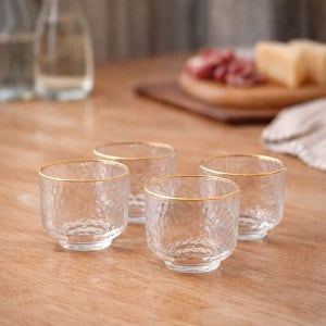 잔집사 홈술 감성술잔 선물추천 골드림잔 클리어잔 4P