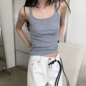 여성 베이직 레이어드 나시 기본 레이서백 슬림 골지 나시