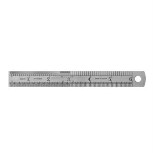 바렛 양면 눈금 스틸자 15cm 사무용자 학생자 측정도구