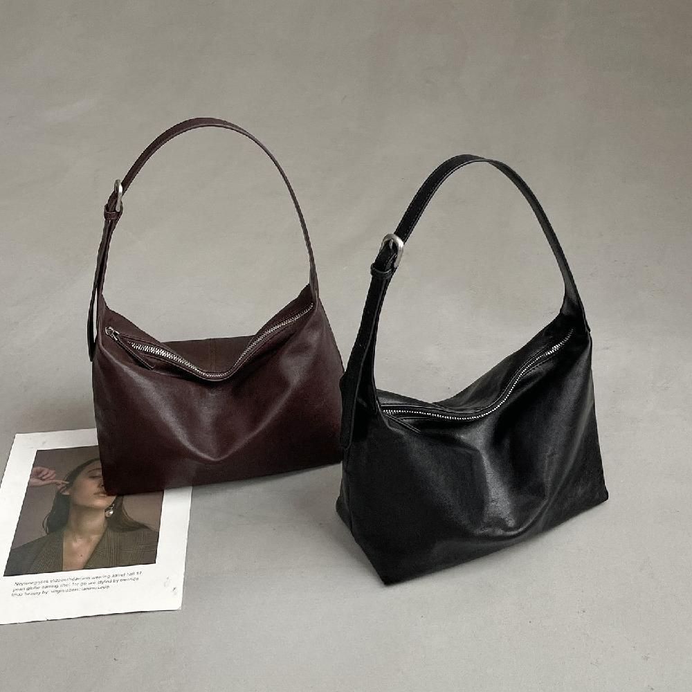 여성 호보백 식물성 태닝 디자이너백 갈색 숄더백 가죽 갈색