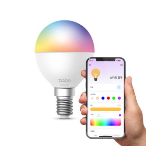 티피링크 Tapo L430P 스마트 멀티컬러 전구 470루멘 LED 조명 IoT 구글홈 E14소켓 P45사이즈