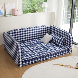 밤이오면 블루밍 체크 저상형 패밀리 침대 안전가드 Q 단독형