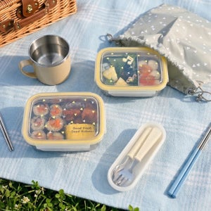 키친유 트라이앵글 2단 스텐 도시락통 직장인 샐러드 용기 런치박스 초등 소풍 도시락 가방