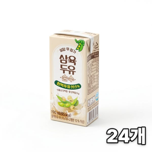 삼육두유 순수 원액 무첨가 고단백 무가당 두유 순수 콩물 190ml 24개입 코스트코