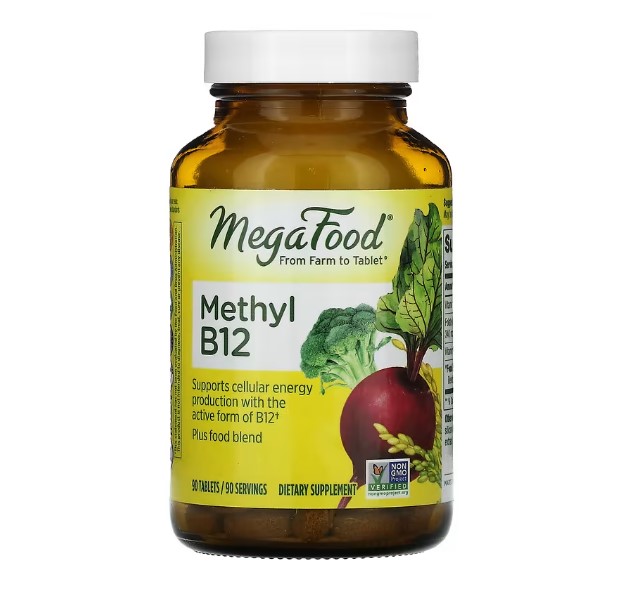<b>메가푸드 비타민B12</b> 500mcg 90정 메틸노코발라민 비타민비12