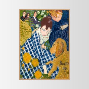 포에틱 아카이브 인테리어 포스터 액자 A2 / 90 여인과 강아지