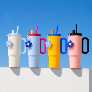 대용량 텀블러 보온보냉 스텐 손잡이 빨대텀블러 650ml 각인 주문제작 답례품 1개