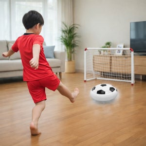실내용 축구 게임 공중부양 호버 축구공 에어킥 LED 조명 안전 범퍼 보호 공놀이 장난감