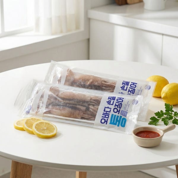 (100%국내산 햇오징어) 오바다 국내산 손질 통오징어 280g x 7팩 총 14미 (팩당 2미)