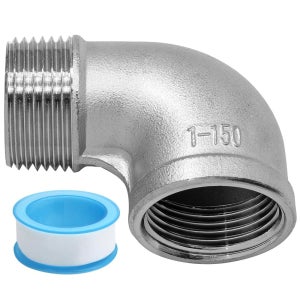 ISDVUY 1 PC 304 스테인리스 스틸 엘보우 피팅, 90도 스트리트 1인치 NPT 남녀 파이프 수도관 에어 호스 사용자에게 신뢰할 수 있습니다