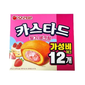 오리온 카스타드 딸기 생크림 276g 12개입