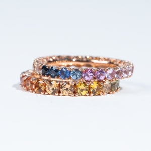 사파이어 천연 이터니티 반지 레인보우 14K (2.5mm/3.0mm)