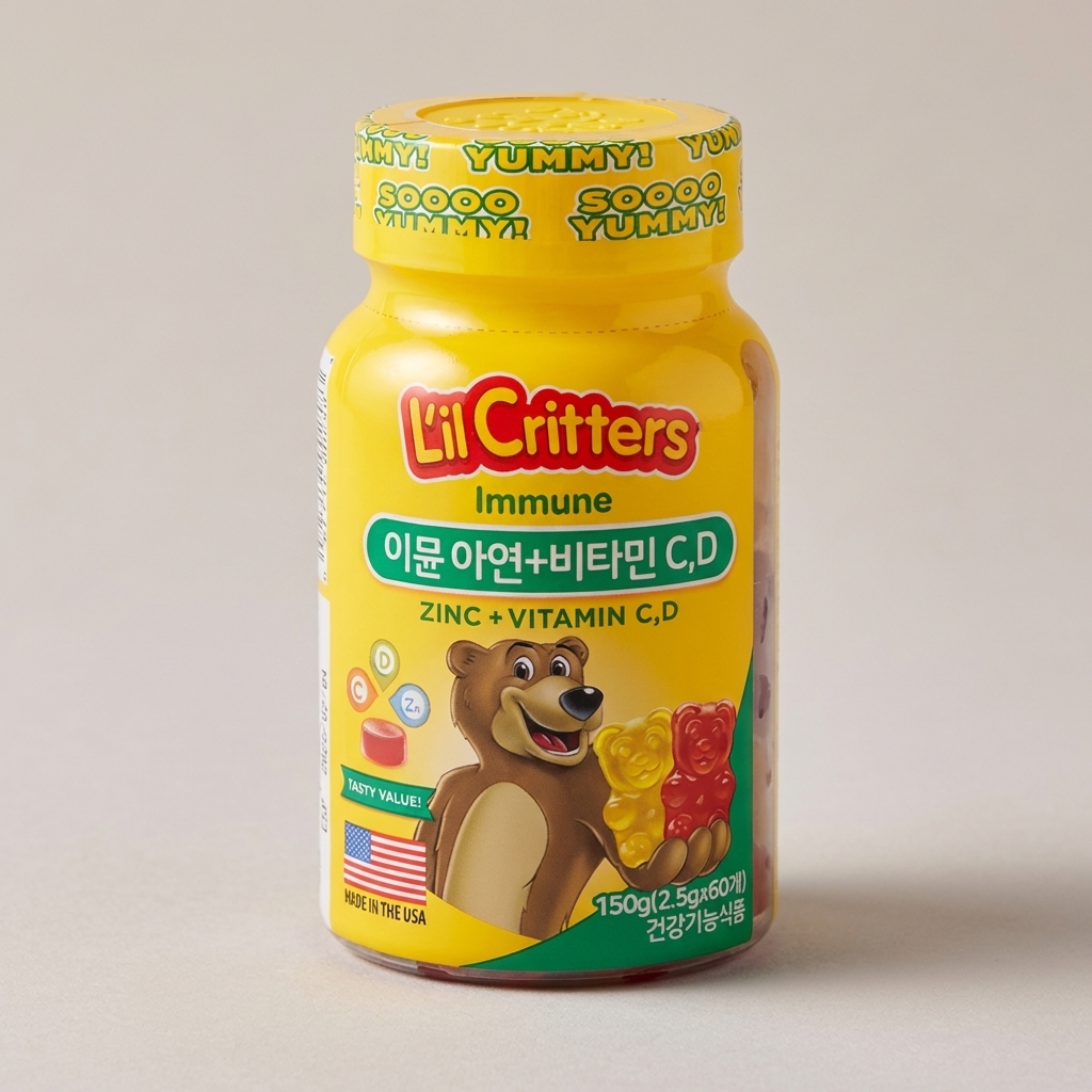 <b>릴크리터스</b> 이뮨 <b>아연</b> 비타민C D 2.5g 60구미 1개