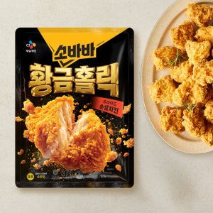 [워너원고 치킨] CJ 고메 소바바치킨 황금홀릭 후라이드 375g 4개/5개/6개+(증정) 소바바 소이허니 240G