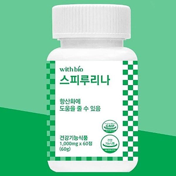 위드바이오 식물성 원료 건강기능식품 영양제 스피루리나 1000mg 60정