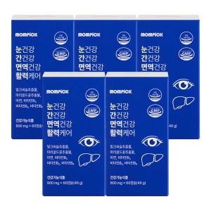 맘픽 눈건강 간건강 면역건강 활력 케어 밀크씨슬 루테인 아연 영양제 60캡슐, 5개