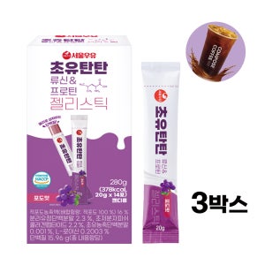 서울우유 초유탄탄 젤리스틱 부모님 단백질 간식 뼈건강 선물세트 14포, 3개