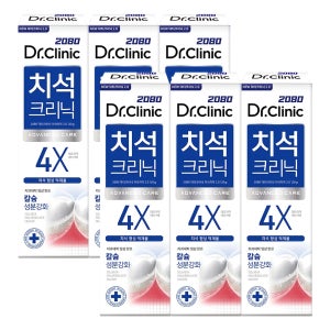2080 닥터크리닉 치석케어 치약 120g, 6개
