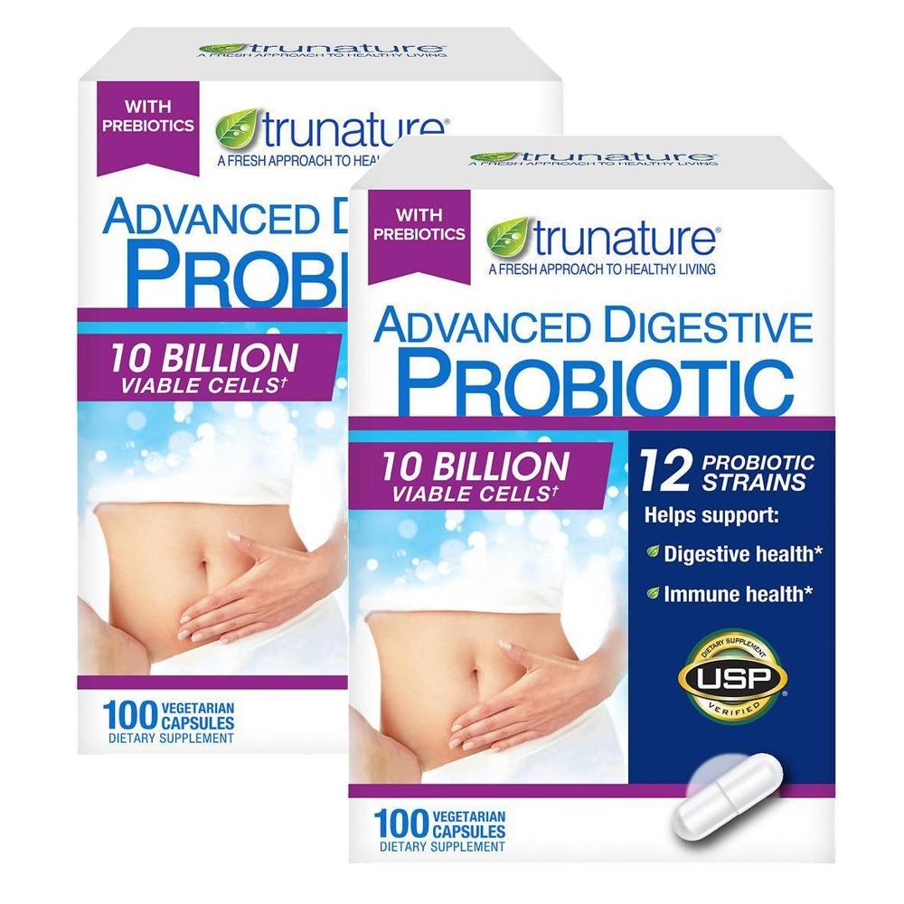 <b>트루네이처</b> 어드밴스드 다이제스티브 프로바이오틱 유산균 100억 CFU 캡슐 100정 2개
