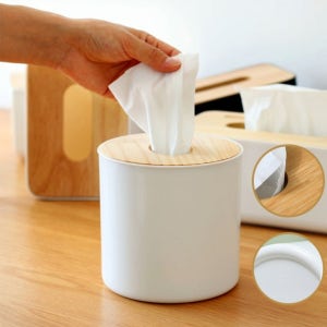 휴지케이스 원목 우드 각티슈 화장지 케이스 원형 RD-10864