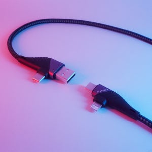 플레이기어 2by2 멀티 고속충전케이블 PD65W C타입 8핀 PC방 PG-CAC8