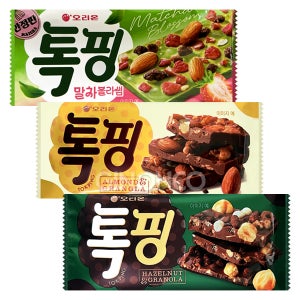 오리온 톡핑 43g (말차블라썸+아몬드그래놀라+헤이즐넛그래놀라) 각 1