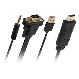 넥시 VGA RGB to HDMI 변환 케이블 젠더 듀얼 모니터 확장 오디오 통합