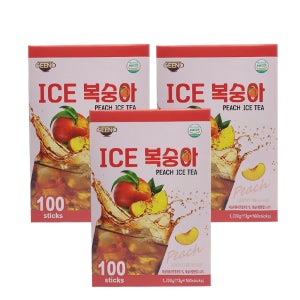 지노 아이스복숭아 100TX 3개 /아이스티 홍차 일회용스틱 분말