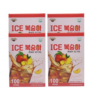지노 아이스복숭아 100TX4개 /아이스티 홍차 일회용스틱 분말