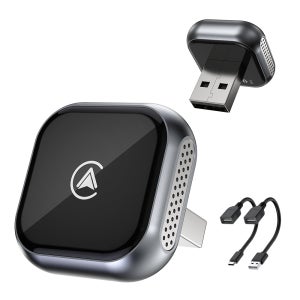 NICESUN 미니 무선 스마트 자동차 어댑터 애플 카플레이 안드로이드 오토 2 in 1